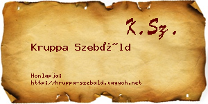 Kruppa Szebáld névjegykártya